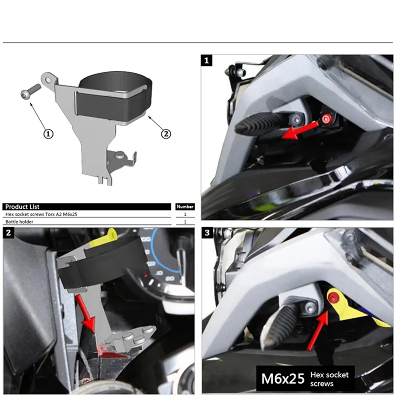 

Motorcycle Water Bottle Drink Cup Holder Fuel Reserve Holder For BMW R 1250 GS Adventur R 1200 GS LC Adv Accessories Parts