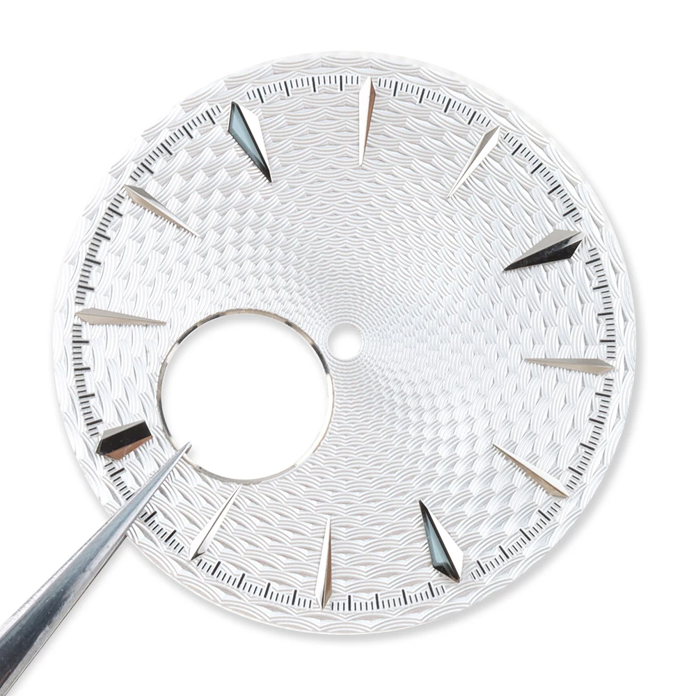 35mm Fit Cocktail Weave Watch Dial No Luminous Stainless Steel Watch Accessories Fit Seiko NH38 Automatic Movement