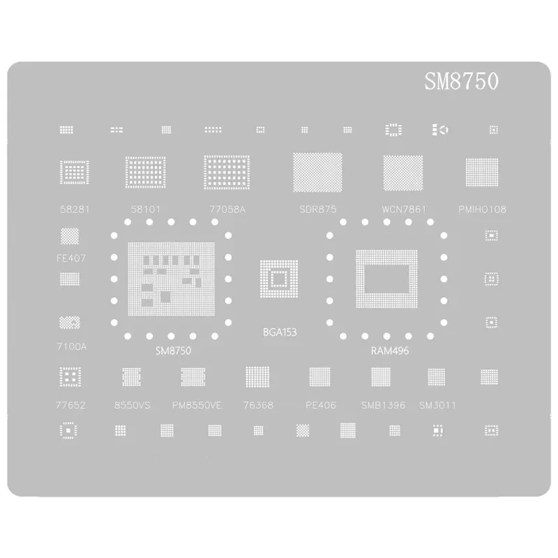AMAOE SM8750 Multi-purpose BGA Reballing Stencil Template for XIAOMI15 iQOO13 HONOR Magic7 OnePlus13 Soldering Tin Steel Mesh