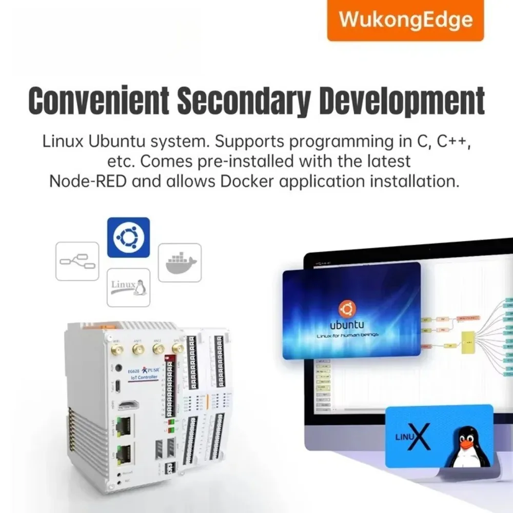 Industrial Computer WiFi 4G/5g Linux Ubuntu 20.04 DDR4 4GB RK3562J Cortex-A53 3 * USB 1 * CAN 1 * OPC Fanless Mini