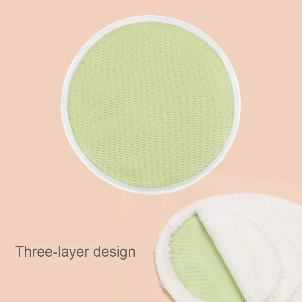 2pcs Three-Layer Bamboo Fiber Ultra-Fine Waterproof Breathable Breast Pad Anti-Overflow Maternity Care Pad Baby Feeding