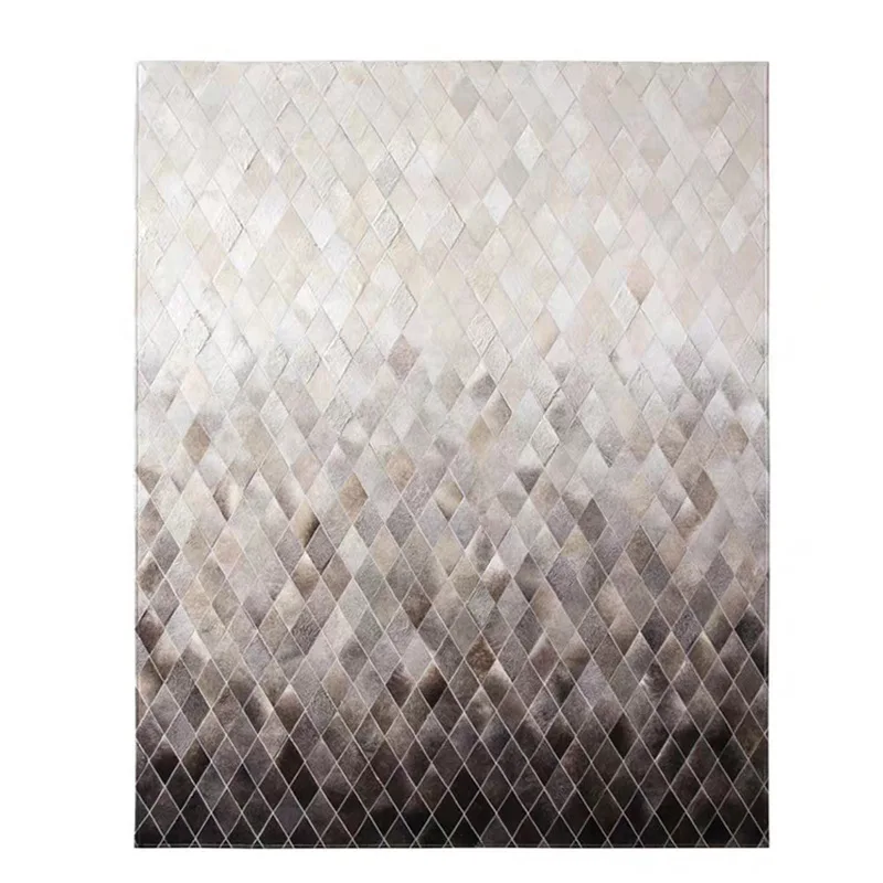 

Cowhide carpet bedroom coffee table decorative anti-collision floor mat