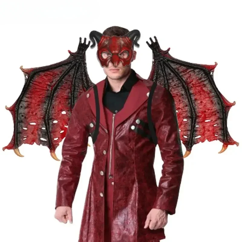 1PCS Devil Mask Demon Mask Scary Half Face Mask for Cosplay Halloween Masquerade Costume Party Accessories