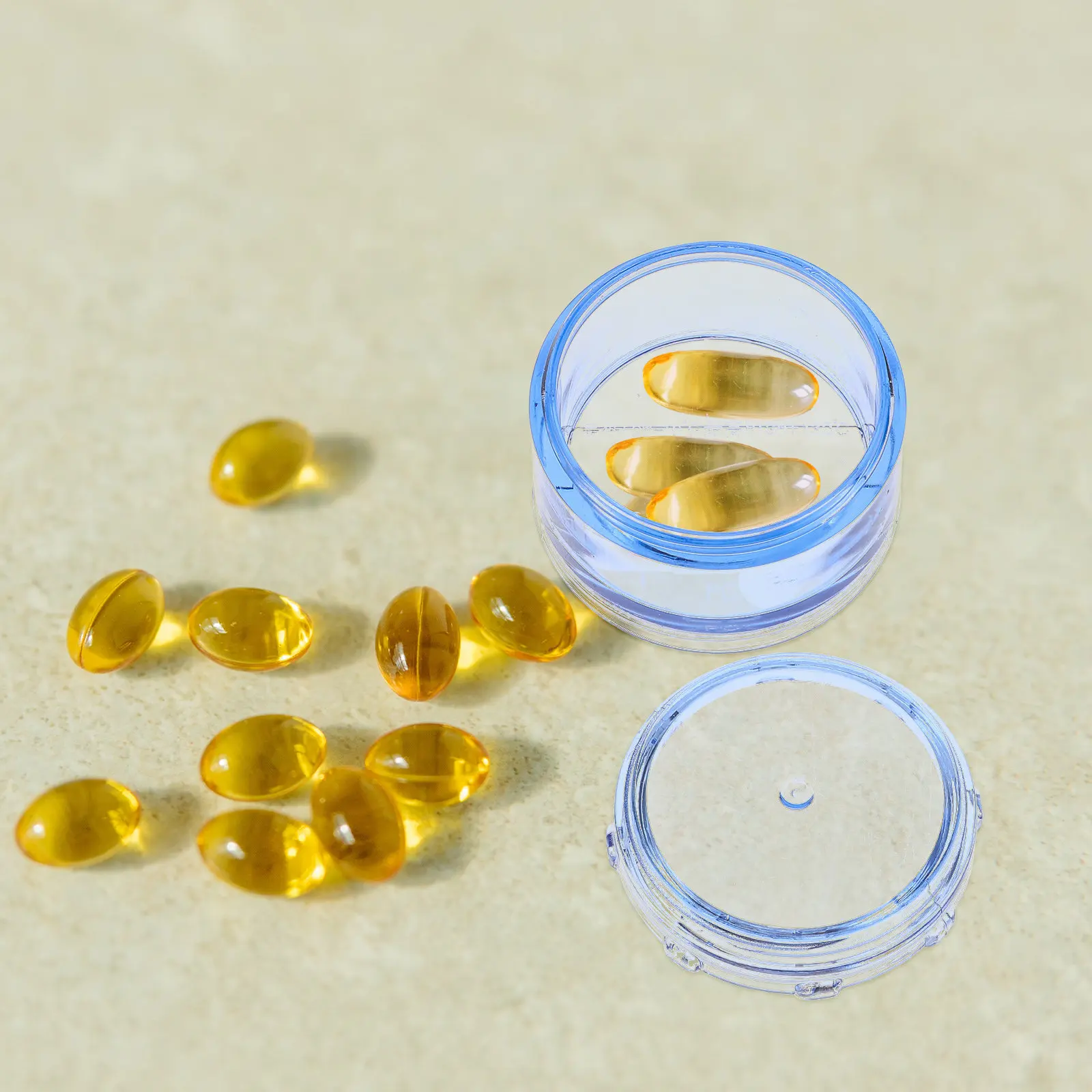 

1Set Round Weekly Pill Organizer 7 Day Medicine Case Portable Compact Storage Box for Tablets Vitamins Small Items Travel