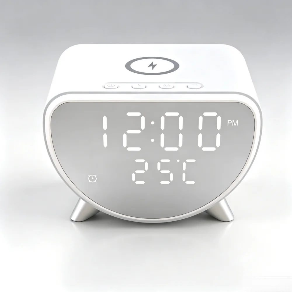 3 in 1 Wireless Charger Stand with Alarm Clock, 15W Fast Charging Station for iPhone 17 16 15 Samsung Watch