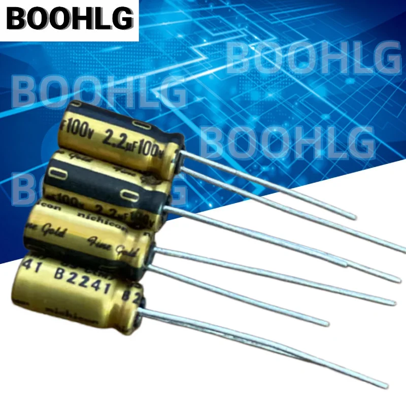10PCS 2.2UF 100V Capacitor 100V 2.2UF 5X11 FG Fine Gold Copper Feet