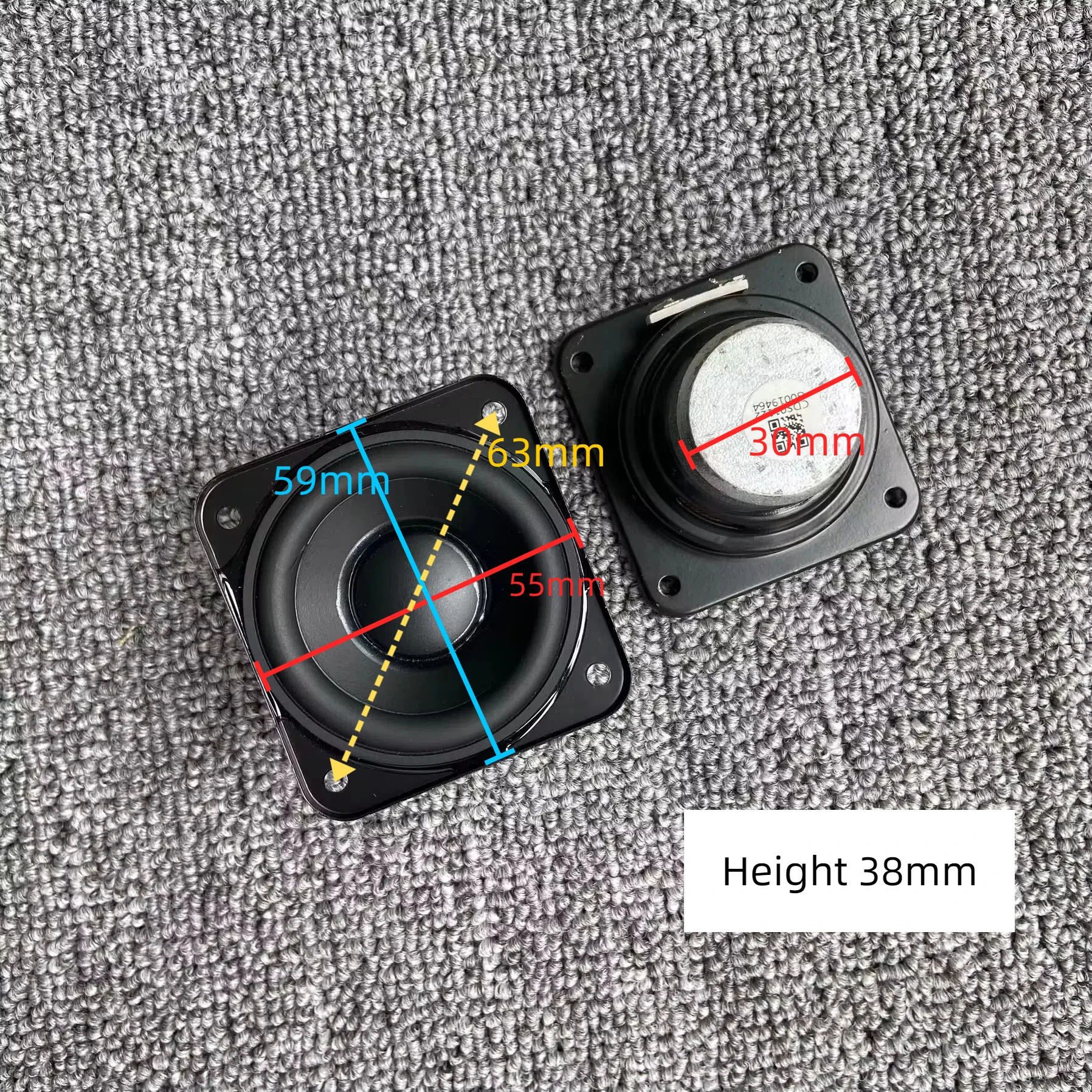 GHXAMP para JBL 2,25 pulgadas 55mm * 59mm altavoz de neodimio de frecuencia completa carrera larga voz grande bajo potente 3ohm 20W F49N3A 2 uds