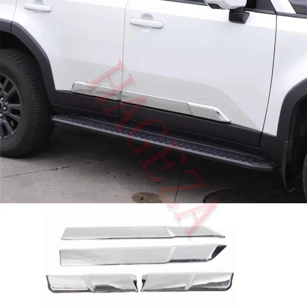 4PCS ABS Auto Anti-Collision Side Door Body Strips for Toyota Prado Land Cruiser LC250 2024 2025 Side Door Moldings Strip