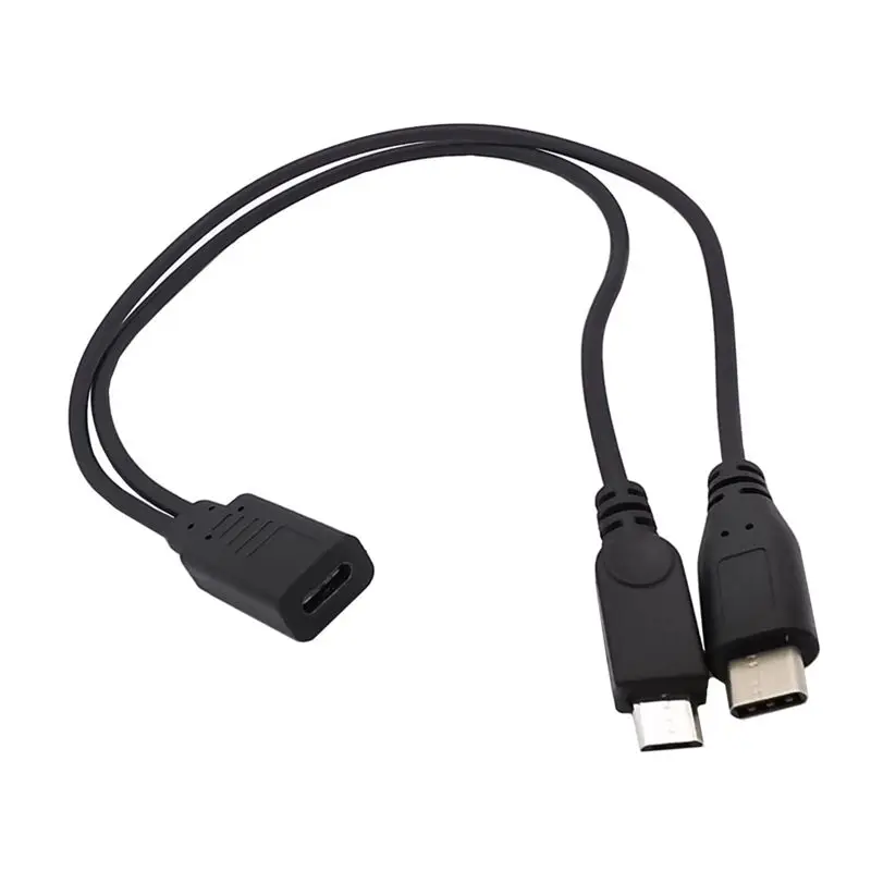 USB 1/2 Type - C Female To Type - C Male To Micro Male Phone Charging Tablet Connection Cable