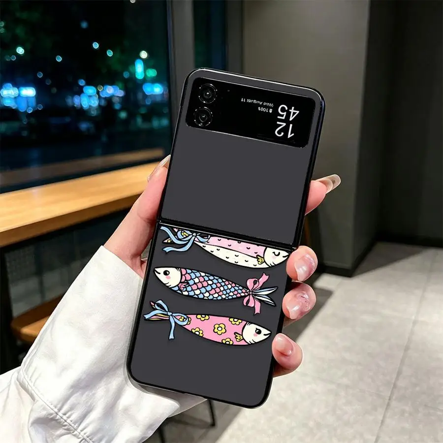 Case for Samsung Galaxy Z Flip 8 Flip5 Flip6 Flip7 FE Flip3 Flip4 Z Flip 7 6 5 4 3 Back Phone Cover Funda Color Seashell Print