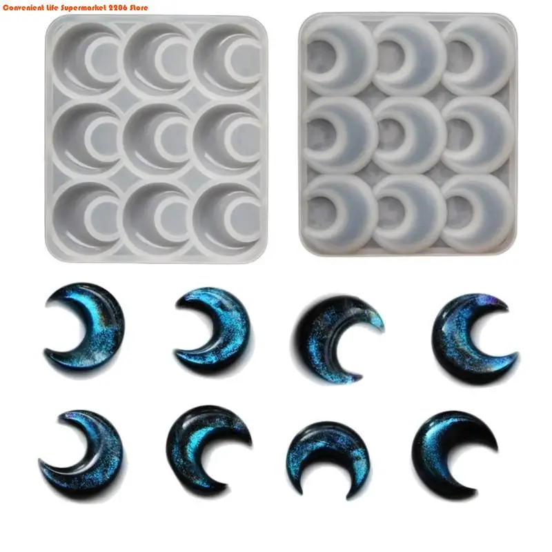 Geometric Earring Pendant Silicone Mold Moon Epoxy Resin Mould For DIY Ornaments Keychain Necklace Charms Epoxy Resin Crafts