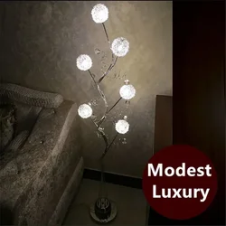 Nordic Modern Floor Lamp Creative Minimalist Luxury Aluminum Remote Control LED Foot Switch Living Room Lobby Decorative Lights