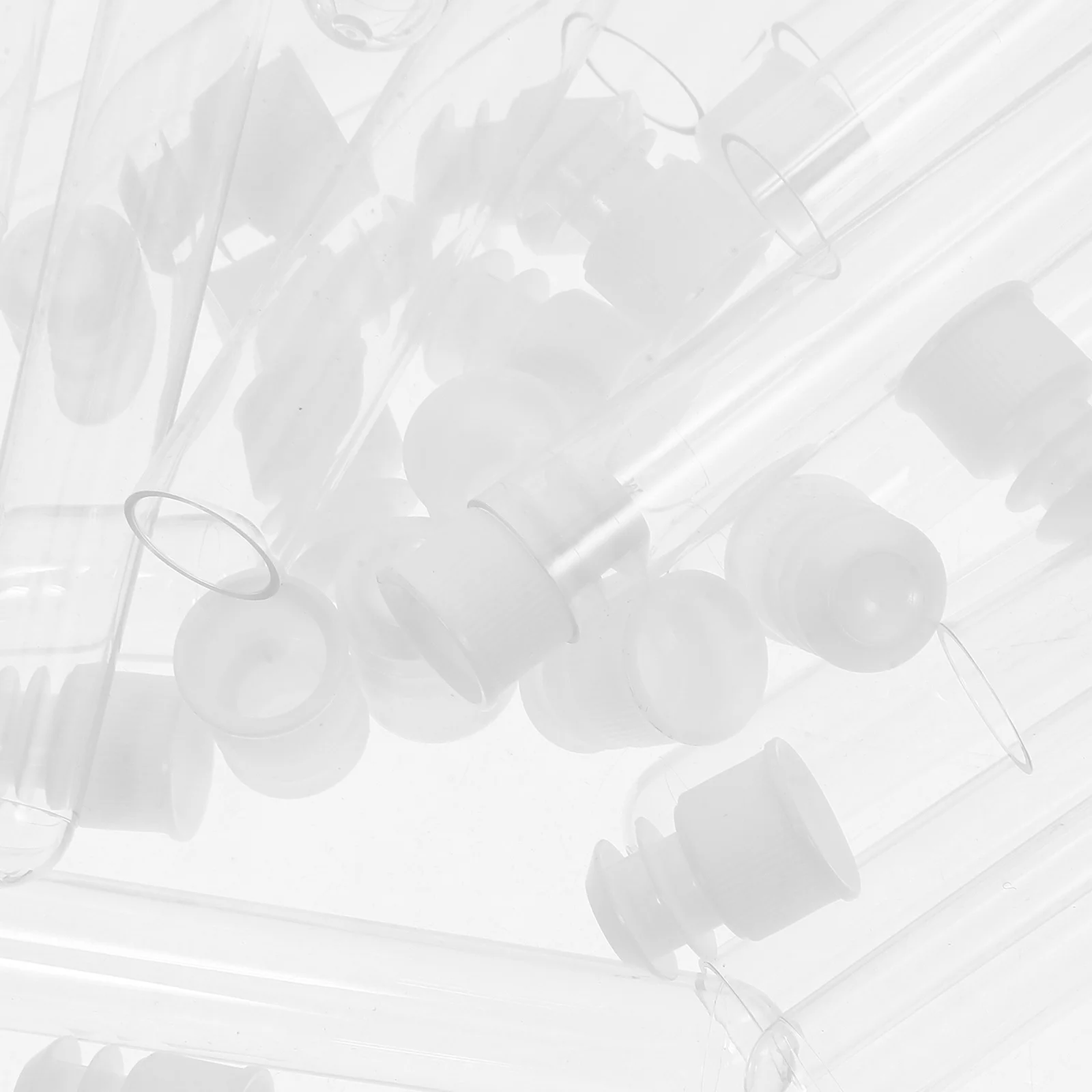 

50 Pcs Transparent Test Tube Clear Plastic Tubes Glass Lab Laboratory with Lid Caps Empty Travel