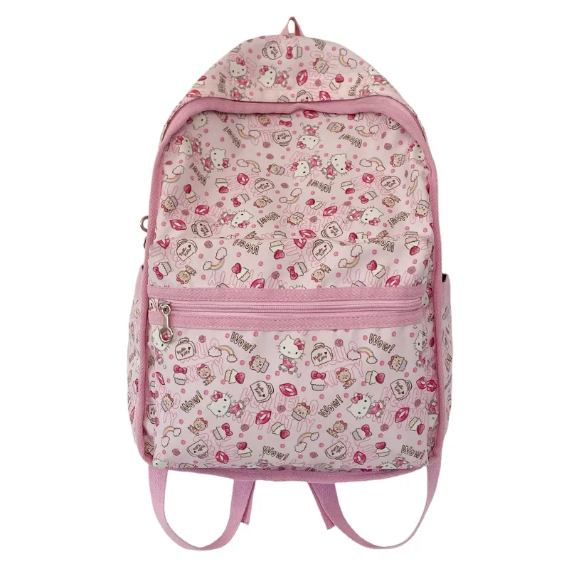 Sanrio Hello Kitty Melody Pink Nowy plecak dla kobiet Y2k Student Nylonowe tornistry Cute Cartoon Zipper Light Travel Backpack