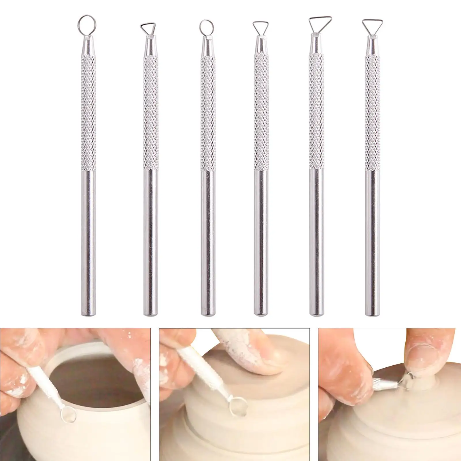 Olaria Clay Sculpting Tools Set, DIY Argila Modelagem Ferramentas para Detalhamento, 6pcs