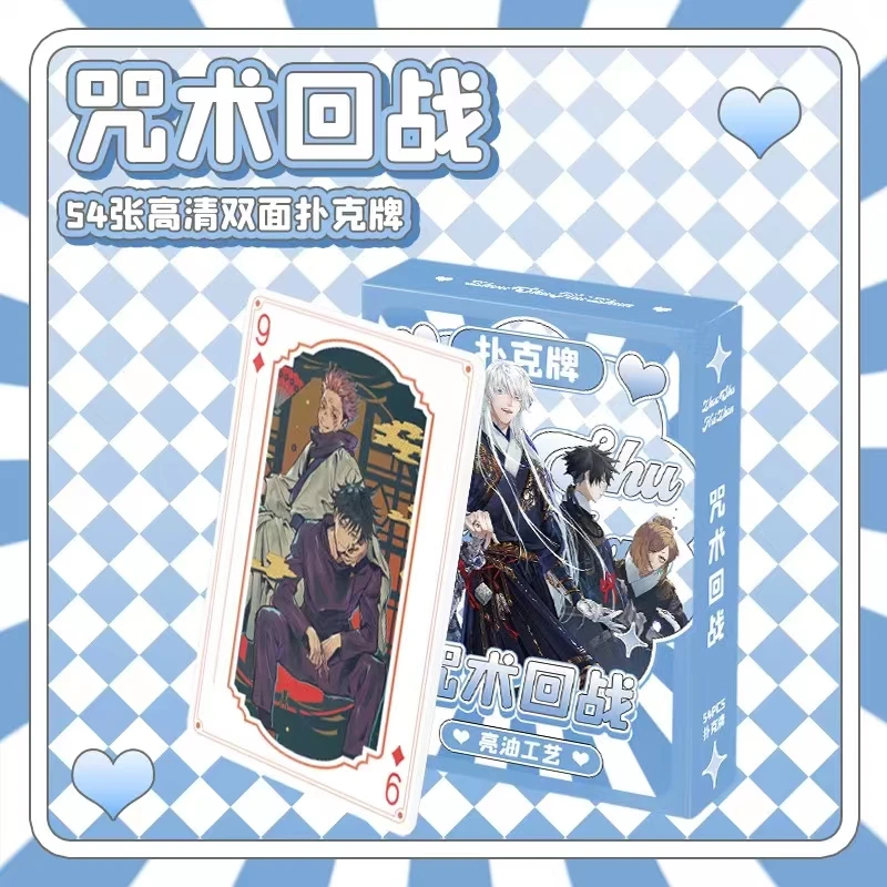 Anime poker Board Games Playing Cards Genshin Impact Demon Slayer Jujutsu Kaisen Card Table Game for Children Birthday Gift Toy