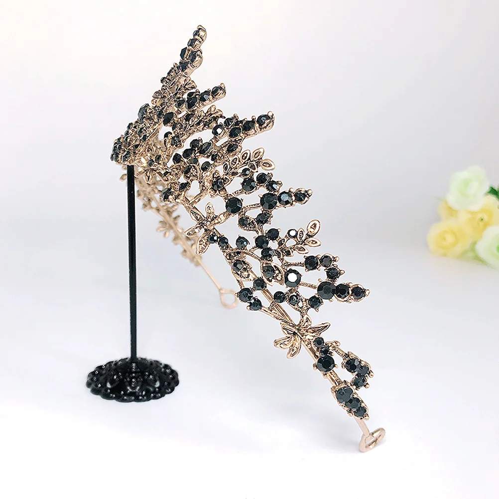 

1Pcs Baroque Style Vintage Bridal Crown Black Elegant Headdress for Wedding Party Prom Engagement and Birthday Celebrations