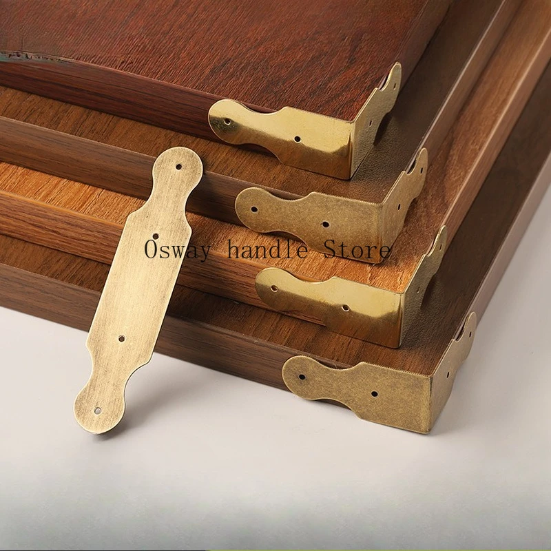 Antique furniture copper corner camphor wood box brass strip decorative piece corner protector abacus hemming connection fixture