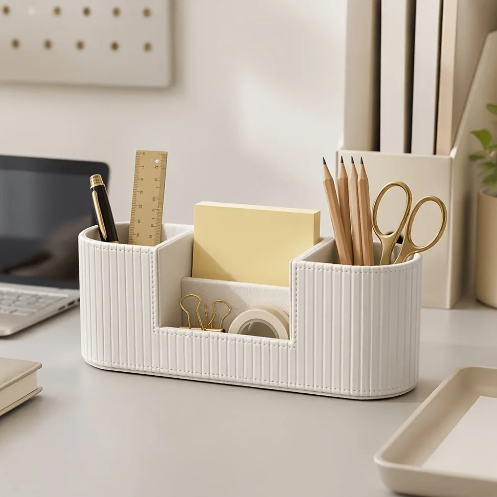 Light Luxury Style Makeup Brush Storage Box Dressing Table High-end Desktop Storage Box Creative Design Oval Storage Tube
