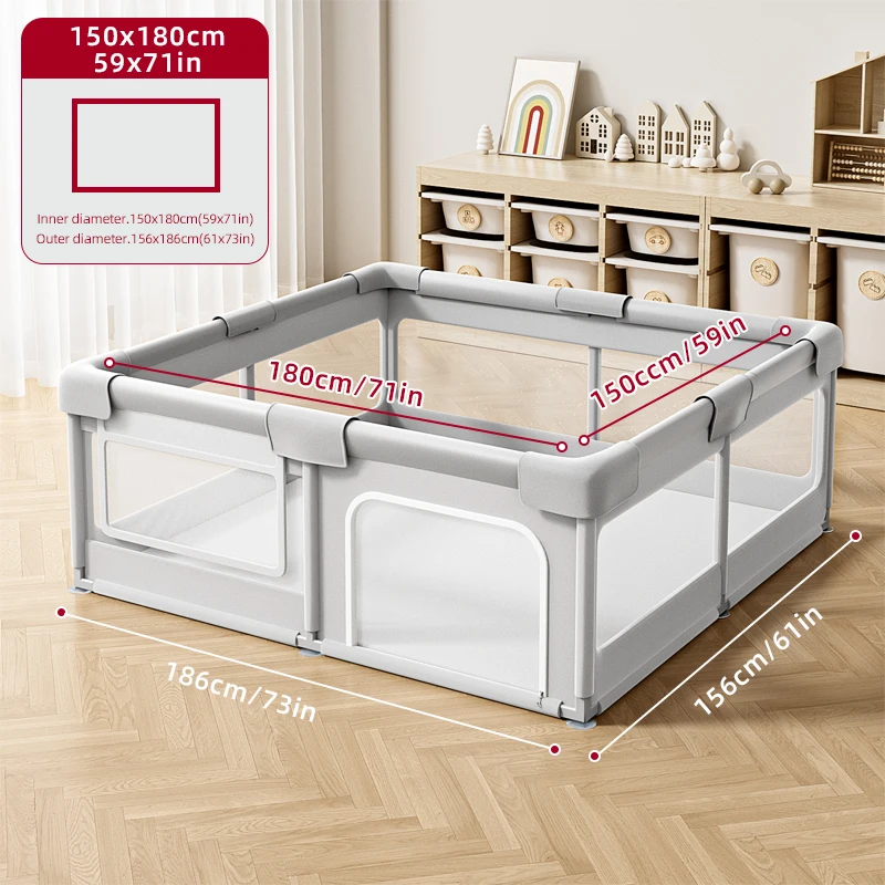 Grote Babybox voor Kinderen met Schuimbeschermer Babyspeeltuin voor 0 ~ 6 Jaar Oude Kinderen Ballenbak Box Indoor Baby Veiligheid F