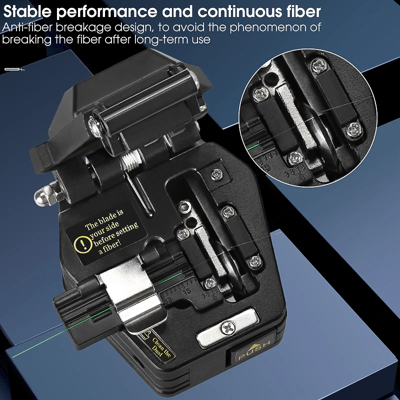 Zwart AUA-6C Hoge Precisie Vezelmes FTTH Hot Melt Koude Verbinding Glasvezelkabel Snijmes Gereedschap 16-Gezicht Blade