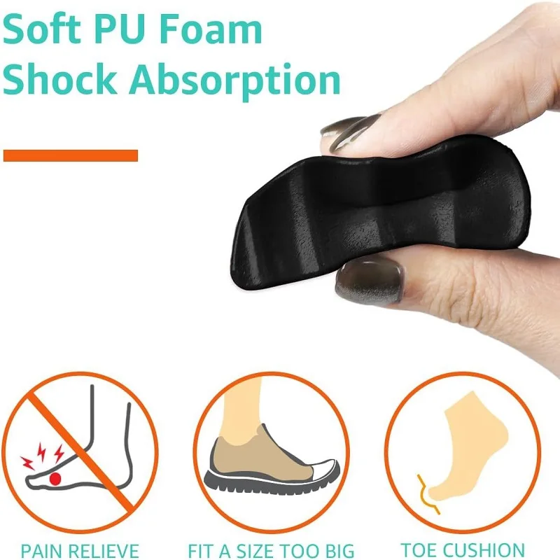 New Women Shoe Filler Loose Shoes Toe Cushion Inserts Adjust Shoe Size Reducer Insoles For High Heels Sports Shoes Forefoot Pads