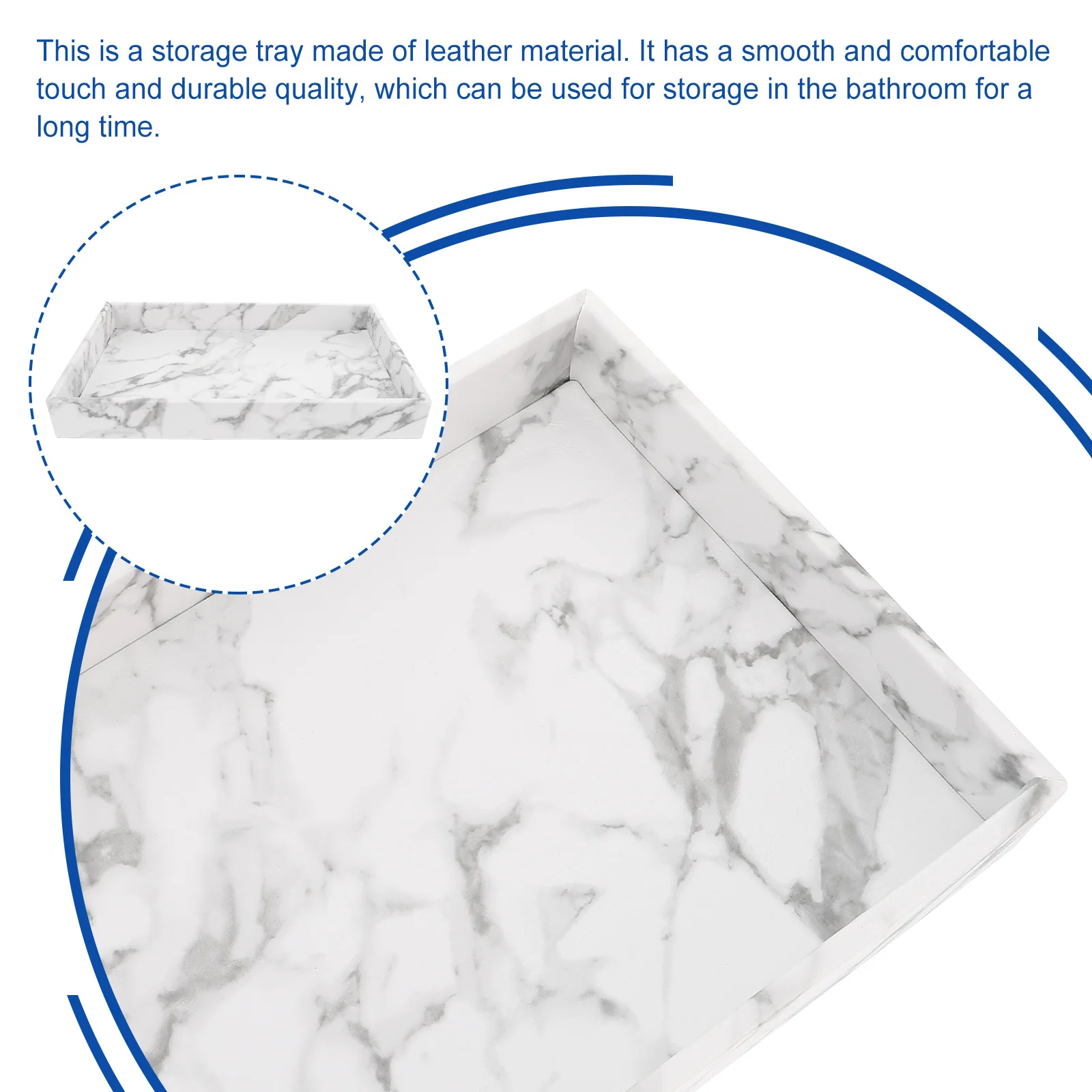 

1Pcs Marble Pattern Storage Tray Desktop Organizing Jewelry Makeup Sundries Tray Bathroom Storage Plate