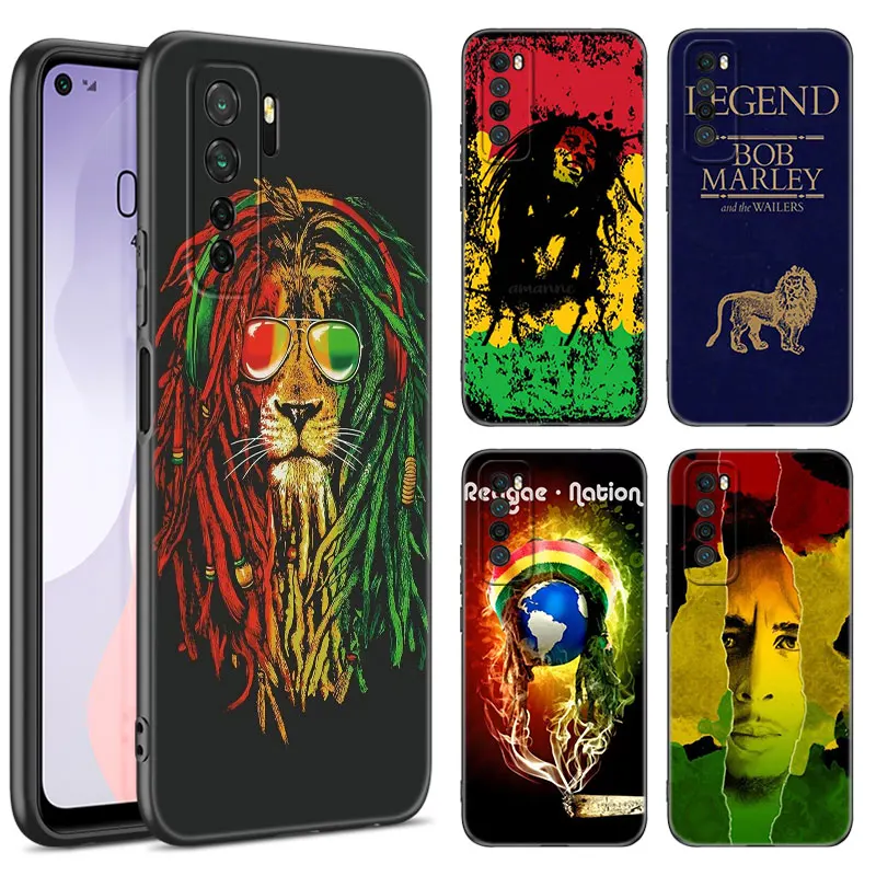 Reggae Bob Marley Black Silicone Phone Case For Huawei Nova 8 9 10 SE 11 Ultra 12 Pro 7i 8i 11i 11E Y70 Plus Y60 Y61 Y71 Y90 Y91