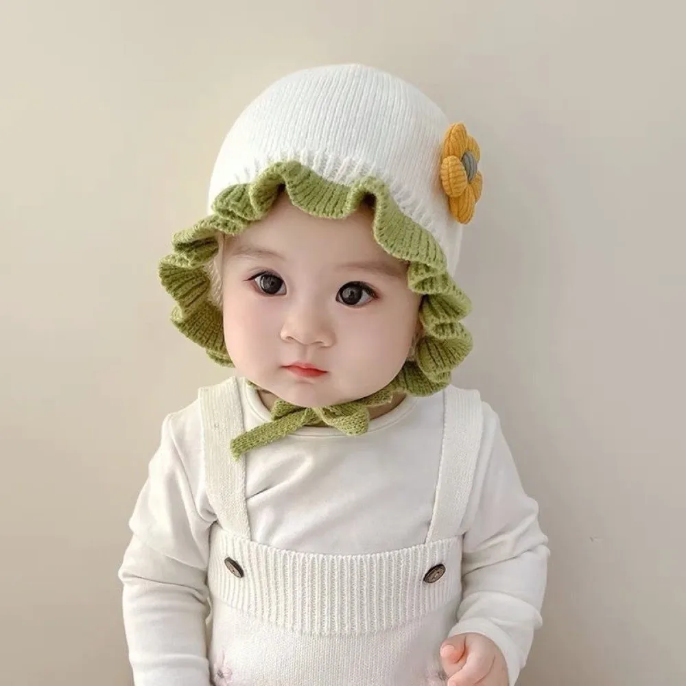 Novo Chapéu de princesa de renda quente à prova de vento à prova de frio pulôver boné de malha de pelúcia esportes ao ar livre