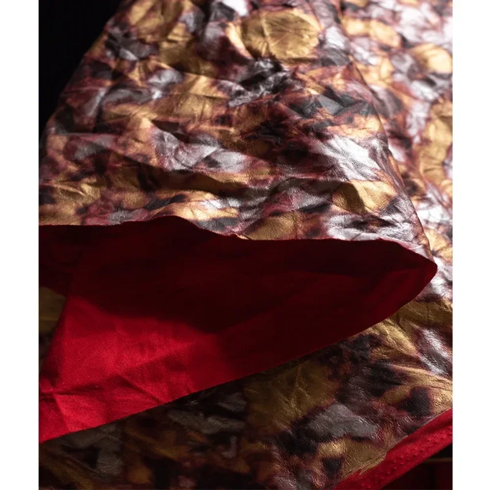 

Creative Leather Fabric Pleats Gradient DIY Designer Arts Crafts Sewing Cloth for By The Meter Diy Material Wholesale