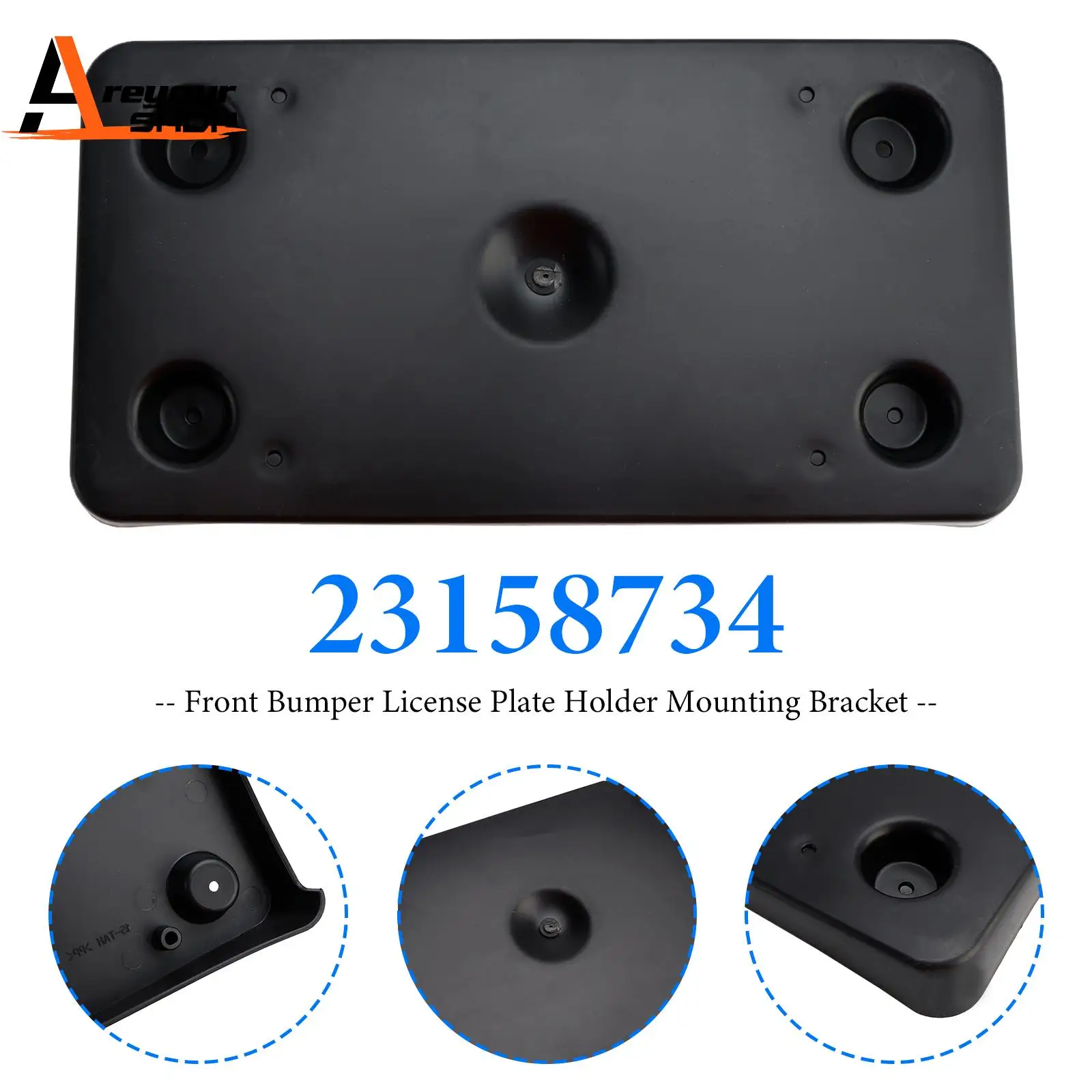 Areyourshop Front Bumper License Plate Holder Mounting Bracket for Cadillac Escalade 2015-2020
