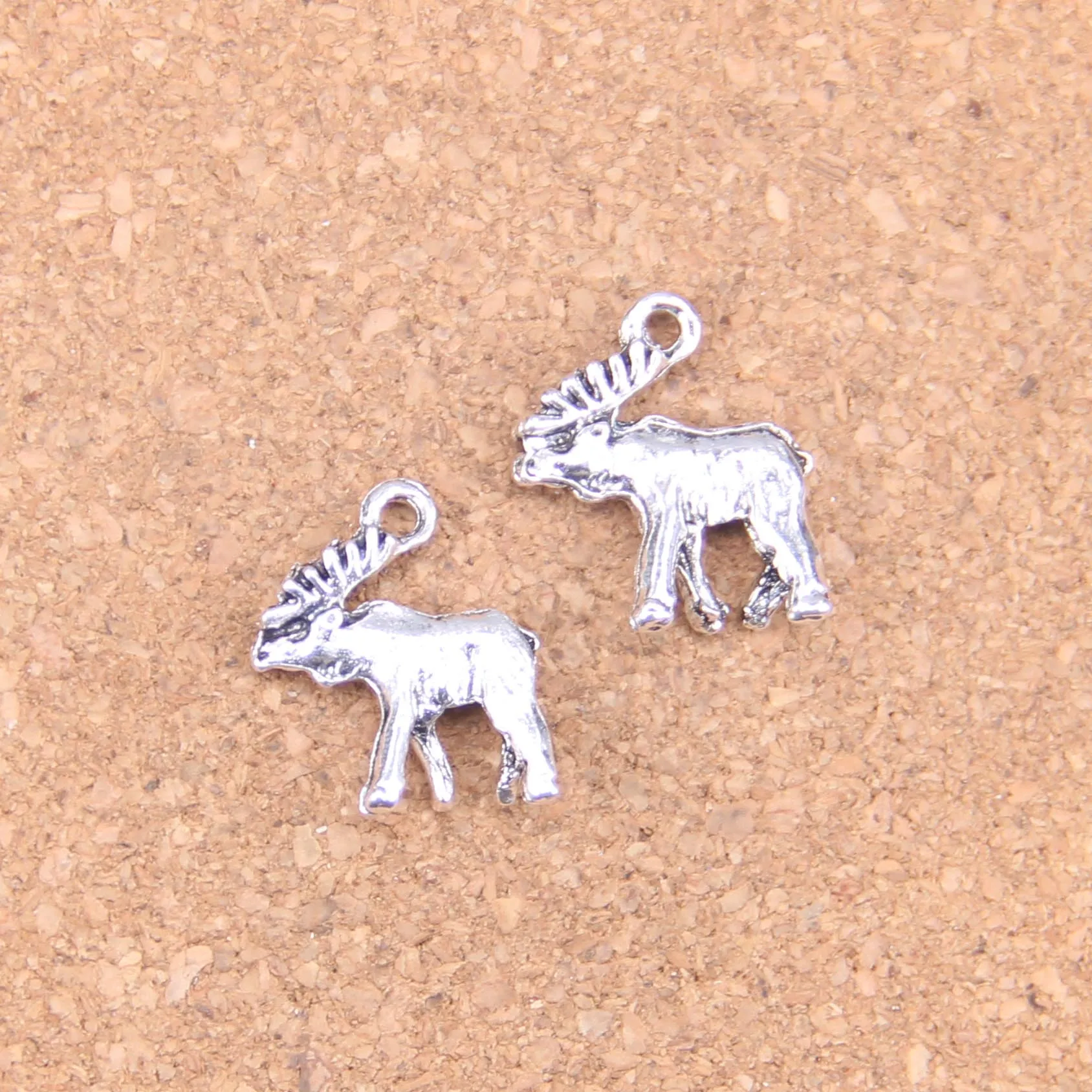 72pcs Charms Moose Deer 18x16mm Antique Pendants,Vintage Tibetan Silver Jewelry,DIY For Bracelet Necklace