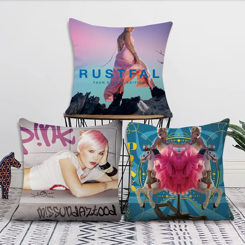 Classic Singer Pink Trustfall P!nk Pillow Case Sofa Living Room Bedroom Headboard Backrest Cushion Square Cushion Nap Time