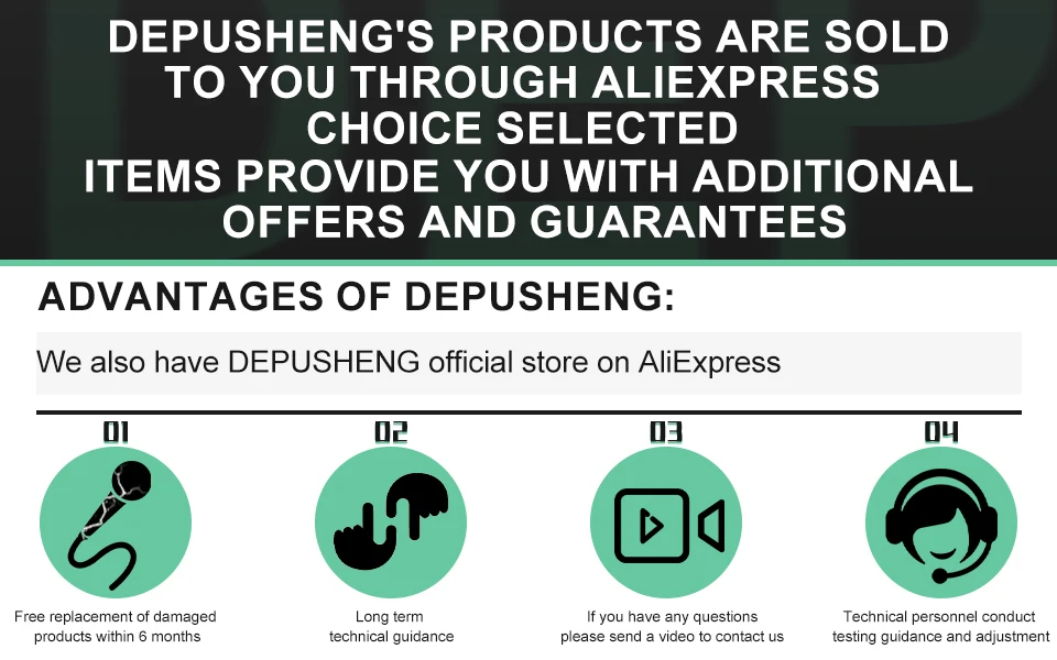 Depusheng MQ44 Professional 4 Channels Audio Interface Built in ASIO Driver High Impedance for Studio and Live Performances
