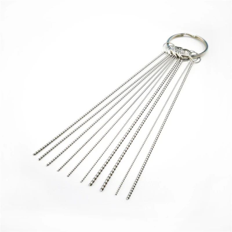 المكربن تنظيف أداة الكربون الأوساخ جت إزالة فرش الإبر لسيارة دراجة نارية الدراجة سكوتر ATV Carb Jets سلك نظافة أطقم #4