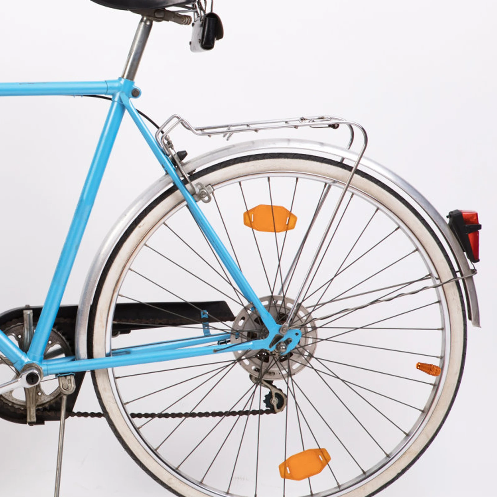 

6 pcs Aluminum Alloy Bike Tire Caps Dust Covers For Road Bicycle Sealing Anti-Rust Decorative Caps Orange Cycling