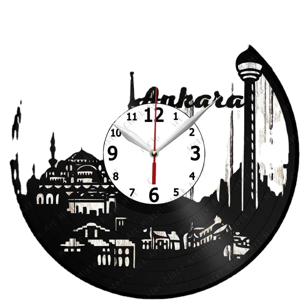 

Ankara Vinyl Record Wall Clock Home Art Decor Unique Design Handmade Original Gift Vinyl Clock Black Exclusive Clock Fan Art