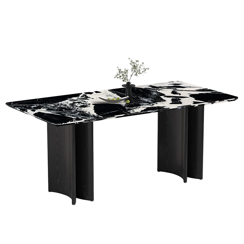 # Italian Luxury Modern Dining Table Set Lightweight Natural Marble Stone High-end Home Small Living Room 6-Seater