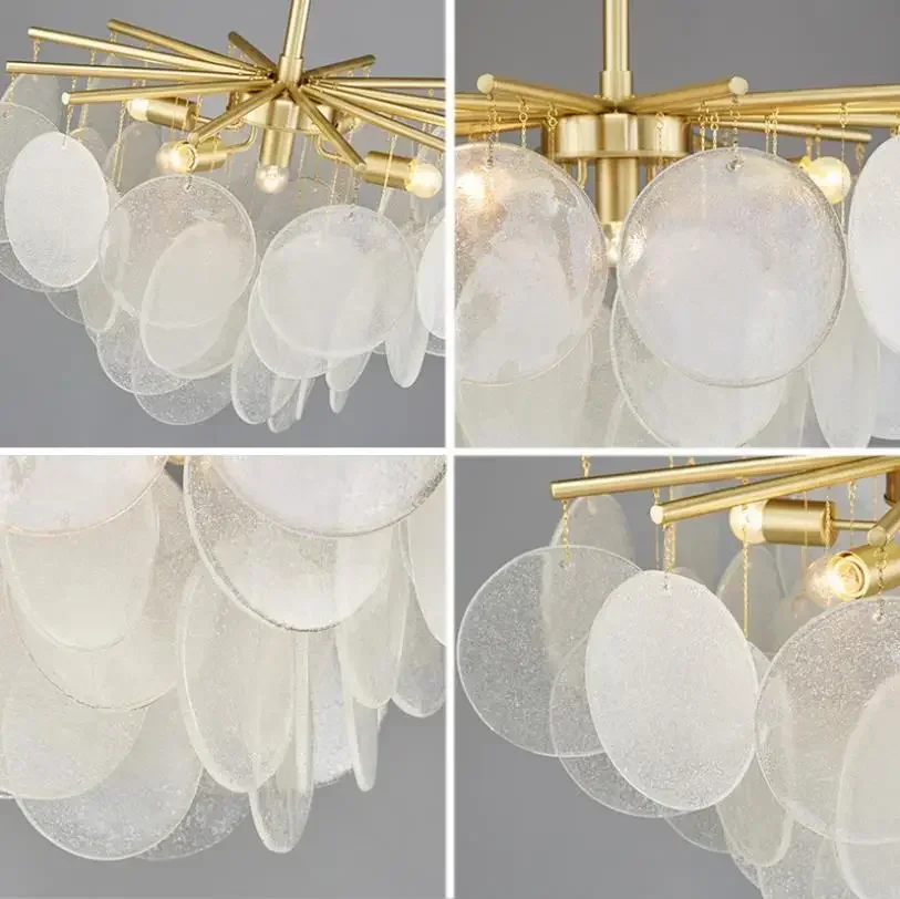 Frosted glass LED chandelier Gold Metal Living Room Chandelier bedroom hanging lamps dining room luxury lighting fixtures