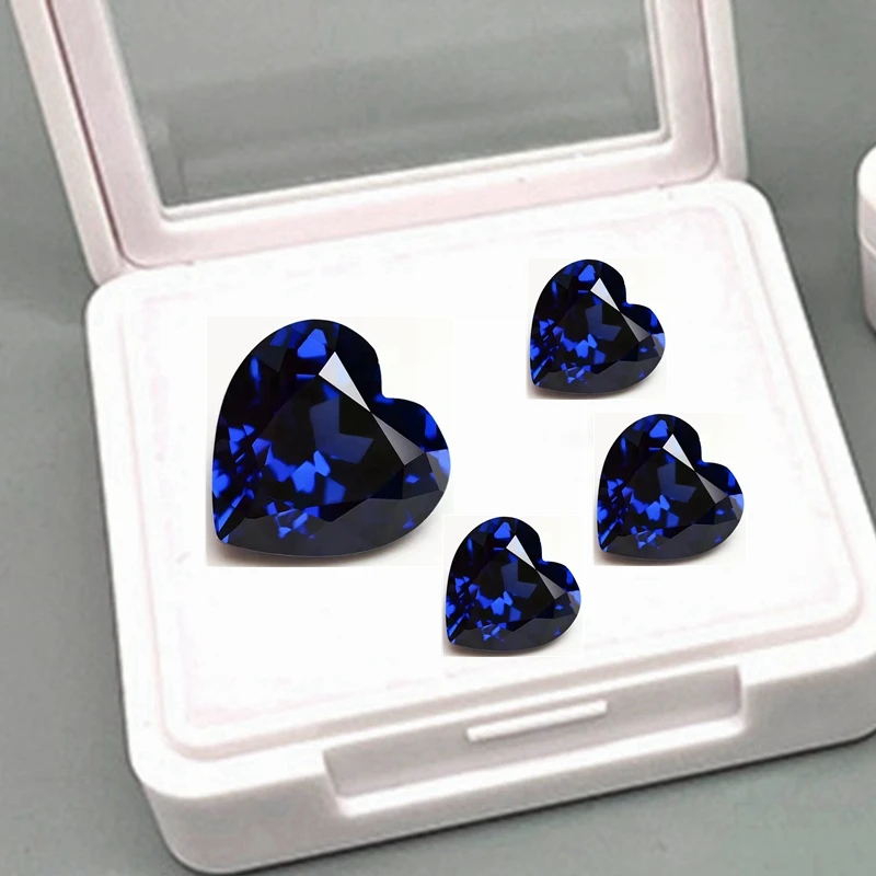 

Высокое качество синий сапфир сердце огранки DIY изготовление ювелирных изделий кольцо основные материалы тест твердость Мооса драгоценные камни