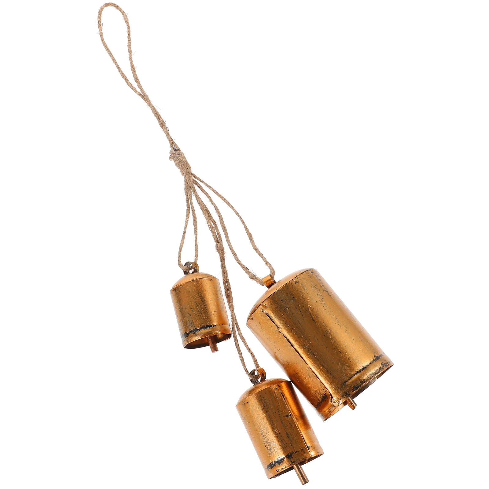 

Rustic Hanging Bell Metal Vintage Bell Decorative Pendant Retro Style Wind Chime Country Cowbell with Rope Indoor