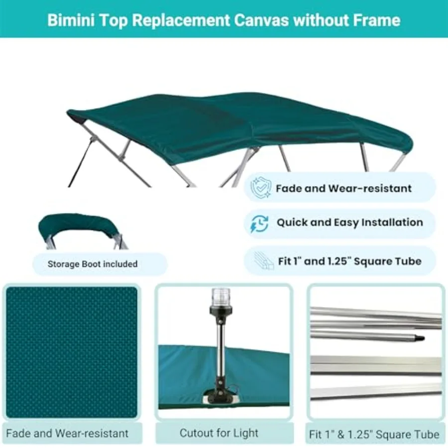 4 القوس بيميني العلوي استبدال غطاء 10 أقدام طويلة دائم البحرية الصف قماش الشمس الظل قارب المظلة للخارجية المائية حماية