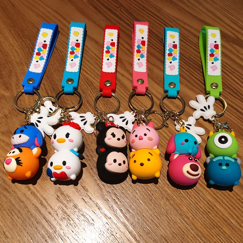 Classic Disney TSUM Mickey Mouse Key Chain Bag Couples Car Key Chain Pendant Bag Accessories Key Wallet Cute Toy Birthday Gifts