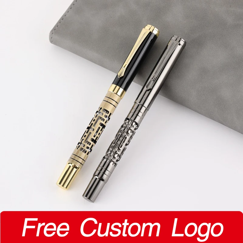 

Luxury Metal Hollow Writing Pen Personalized Customization Gift Gel Pen for Men Signature Neutral Pen Office Business Stationery