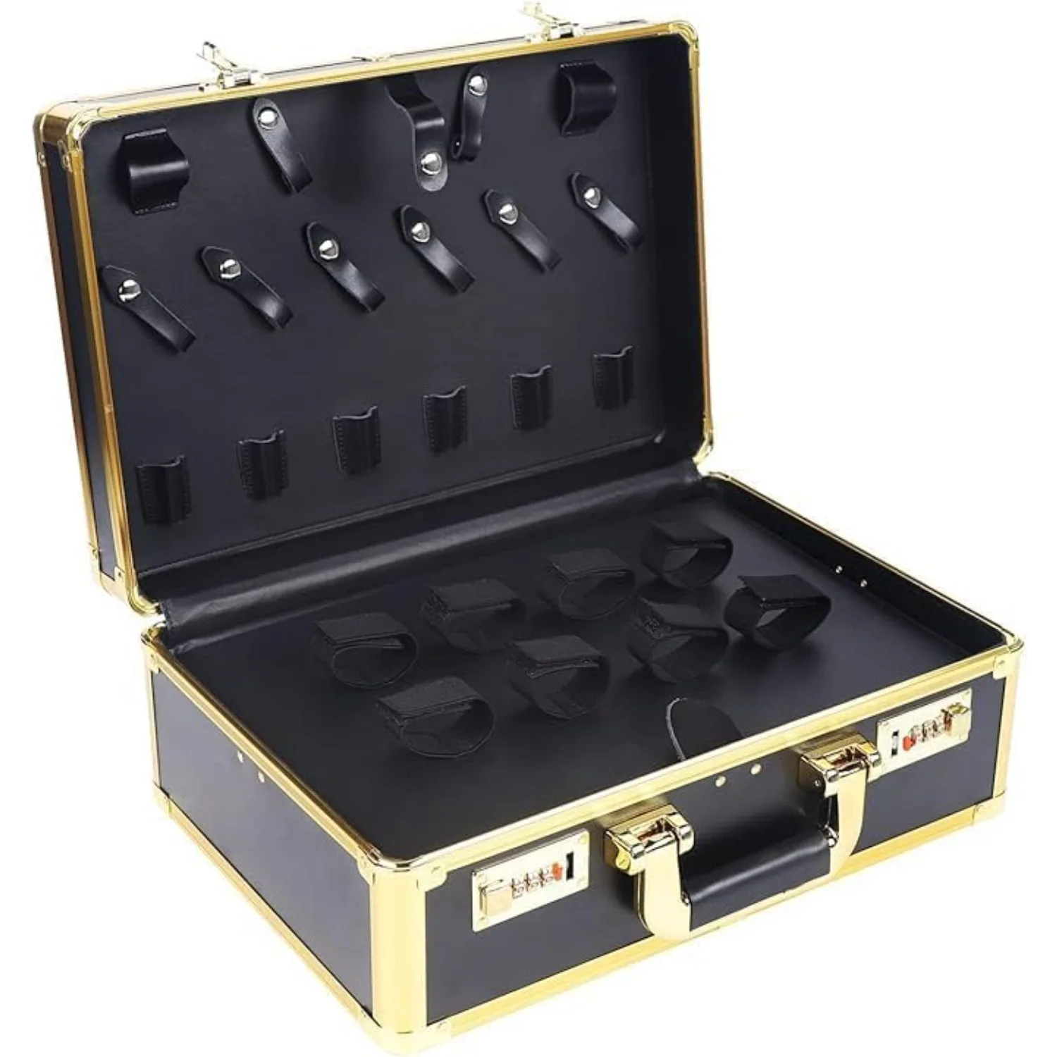 حقيبة حلاقة احترافية، مجموعة أدوات الحلاقة، صندوق أدوات الحلاق للسفر بطبقة مزدوجة، حقيبة حمل فاخرة لأدوات تصفيف الشعر التجميلية #6