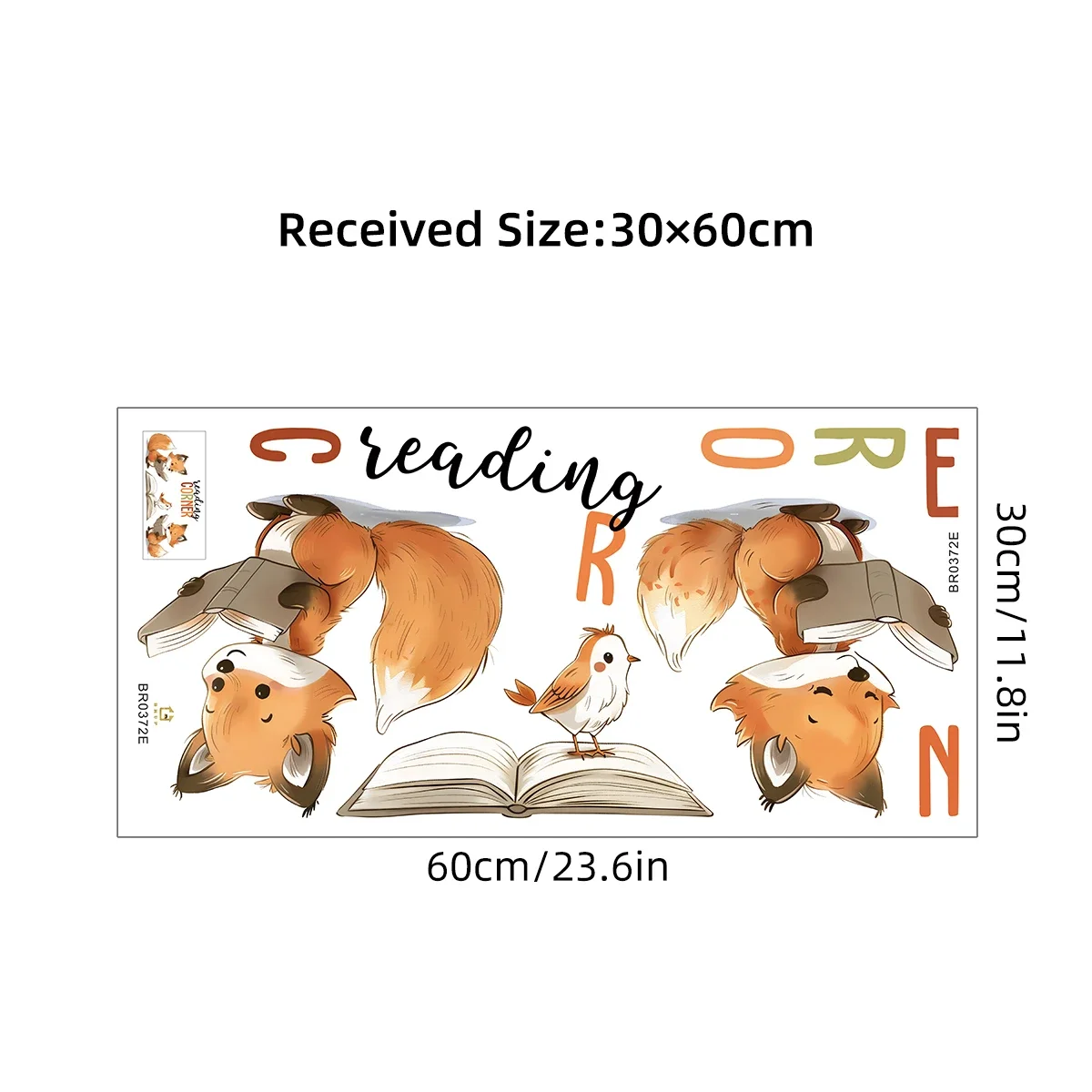 1Pc Cartoon Cute Reading Fox Furniture Wall Stickers Baby Room Home Essentials Kids Room Decor Living Room Decoration Bedroom