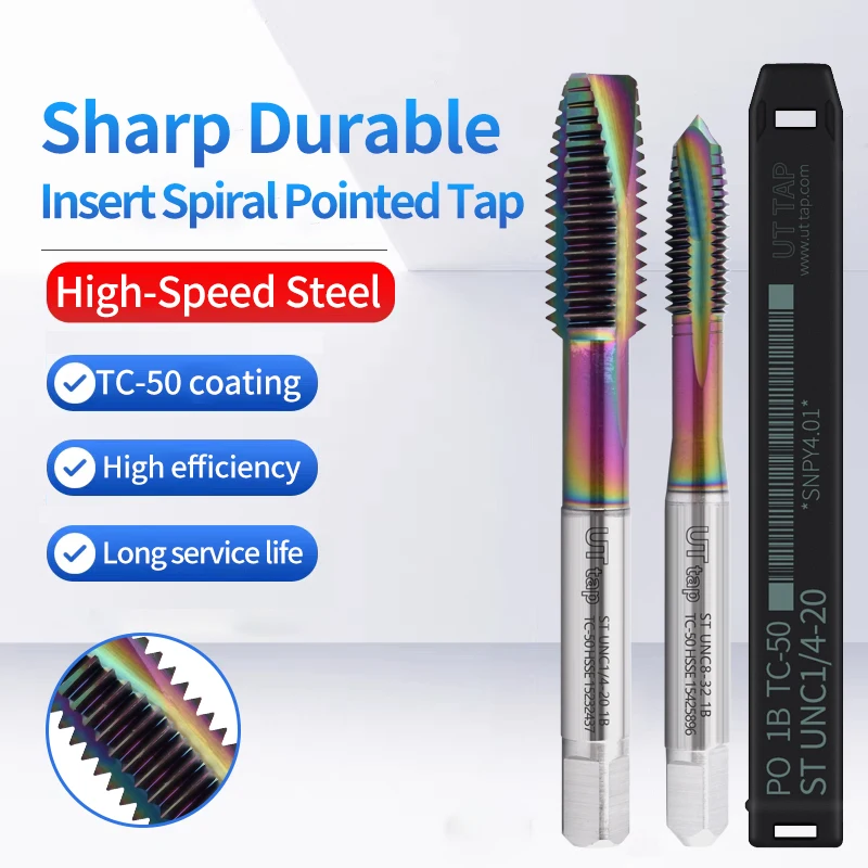 

UT TAP HSSE-M35 JIS Standard Insert Spiral Pointed Tap STI ST UNC 4-40 6-32 10-24 1/4 UNF 10-32 Machine Screw Thread Taps