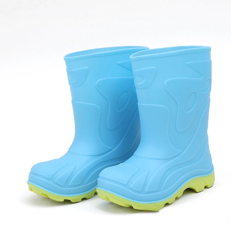 

New Children Rubber Mid-calf Rain Boots Waterproof Boys Girls Patchwork Colors Rainboots Slip-resistant Water Shoes For Kids