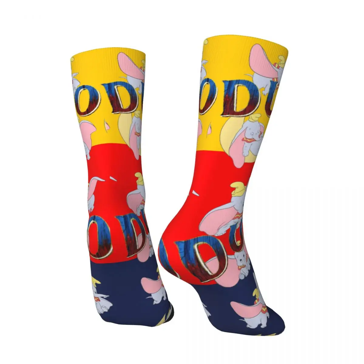 Vintage Cute Dumbo Men's compression Socks Unisex Disney Dumbo Film Street Style Pattern Printed Novelty Crew Sock