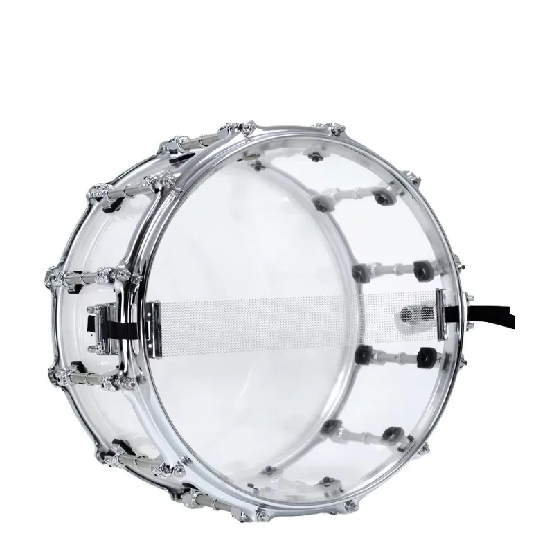 

14" X 7.8" Transparent Snare Drum,12 Pieces Of Drum Lugs, Acrylic Drum Cavity, Suitable For Drum Sets, Professional Instrument